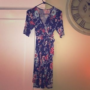 Floral Side Tie Adjustable Maternity/Nursing Dress